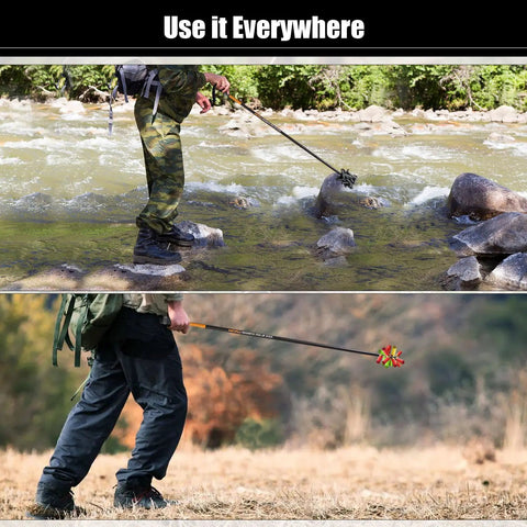 Magnetic Shotgun Hull Retriever Pick Up Tool With Mesh Carrying Bag Foldable Four Section Grabber That Lets You Pick Up 28 Hulls At Once Lightweight Shell Collector For Hunting Accessories