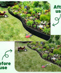 4 Inch Garden Landscape Edging Kit With 40 Ft Flexible Border 36 Metal Stakes And Rubber Mallet No Dig Lawn Edging Before and After Use