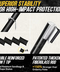 Superior stability features of the 7x7 Baseball And Softball Net With Large Ball Collection System's fiberglass rod and sandbags.