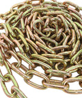 Coiled One Quarter Inch By Twelve Feet Grade 70 Binder Chain For Tie Down And Flatbed Cargo With Clevis Grab Hooks G70 Tow Chain