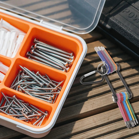 Cool Foldable Hex Key Wrench Set With Hole, Multi Function Bike And Home Repair Tool Kit, Compact Steel Hand Tools For Cycling And Bath Tap Maintenance, Durable Fix It Gear For Any Job in compact case
