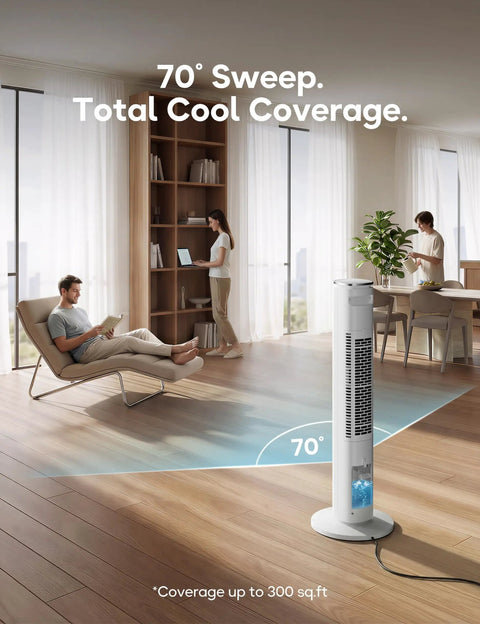 Portable AC Unit With Remote 37 Inch Ventless Evaporative Cooler Quiet Swamp Cooler in modern living room