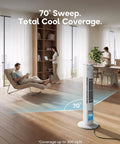 Portable Windowless Air Cooler With Remote 37 Inch Ventless Evaporative Cooler Beats The Heat Quiet Swamp Cooler in living room
