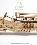 3D Wooden Puzzle Car Kit Inspired By Classic Grand Prix Racer With A Fully Functional V8 Engine, Ultra Detailed U9 Style Mechanical Model You Build And Enjoy, A Hands On Racing Car Project For Adults And Teens. side view wooden race car model
