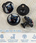 Badass Modern Design Kitchen Cabinet Knobs And Slick Drawer Pulls Loaded With Clear Crystal Glass Handles Crafted From Heavy Duty Abs and Rock Solid Stainless Steel Hardware; four decorative ABS knobs with cat design.