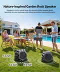 Outdoor Rock Speaker With 60W Deep Bass And Remote Control IPX7 Waterproof Solar Powered Bluetooth Speaker For Poolside Party Ready
