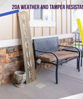 Outdoor porch with bench and welcome sign, related to Nickel Plated Brass Flip Lid Floor Box Assembly For 2 Gang 20A Tamper Resistant Weather Resistant Duplex Receptacle With 5 Inch Square Box And 5 Inch Cover.