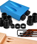 Pocket Hole Jig Kit For Woodworking, 14-Piece Aluminum Pocket Screw Jig Set With 0.2 Millimeter Precision and accessories