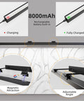 Heavy Duty Rechargeable Wireless Picture Light For Large Art Canvas And Paintings With Remote Control showing battery charging status and adjustable mounts.