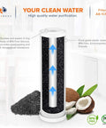 5 Micron 10x2.5 Carbon Block Water Filter Cartridge CTO with coconut shell and BPA-free materials for whole house systems.