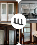 Universal Black Sliding Door Bottom Guides Set, 4 Pack With Screws, ABS Floor Track Roller Guides for 1-3/8 Inch Cabinet Doors