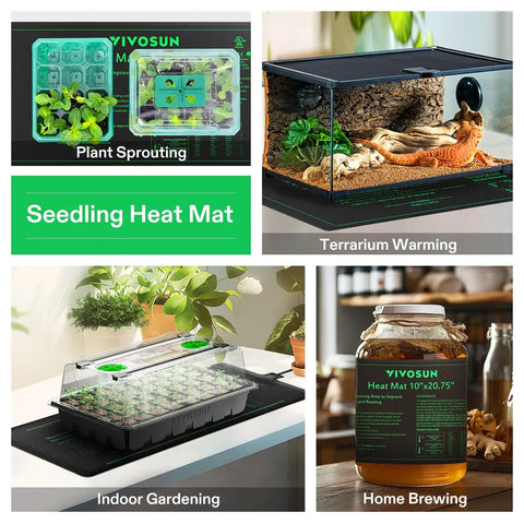 2 Pack Durable Waterproof Seedling Heat Mat 10 X 20.75 Inches UL And MET Certified Hydroponic Heating Pad For Germination Indoor Gardening Greenhouse Ready To Grow Like A Pro