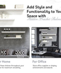 Durable Floating Wall Shelf With Hidden Brackets For Easy Install And Removal, deep MDF wall shelf for modern living room decor
