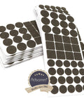 Heavy Duty Self Adhesive Felt Pads 880 Pack Brown Round Square Floor Savers 3.5 Millimeter Thick Stick On Furniture Glides stacked