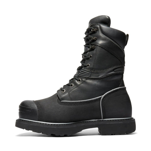 Side view of Gravel Pit 10 Inch Internal Met Guard Steel Toe Work Boot For Men Built For Real Tough Jobs Puncture Resistant Insulated Waterproof Industrial Safety Footwear Black 2024 New Size 9.5 Wide US.
