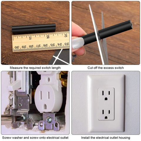 Outlet Box Extender Kit For Electrical Switch And Receptacle Spacers 24 Pack Black Tubes And Screws Recessed Box Spacer Set installation steps