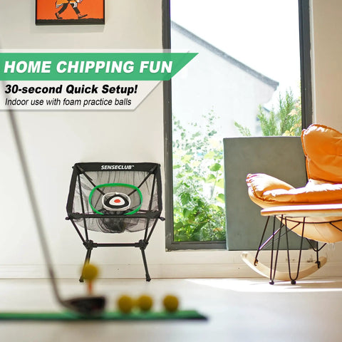 Indoor And Outdoor Chipping Net With Mat Golf Practice Target With Tee And Balls Center Target And 3 Dynamic Baskets