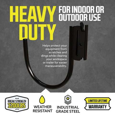 Heavy Duty E Track J Hooks 4.5 Inch Tall 2 Pack For Rail Systems Large Hanging Hooks For Trailers Vans Box Trucks Garage Workshop And Warehouse Use With 400 Lb Working Load Limit And 1,200 Lb Break Strength