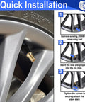 5 Pack TPMS Tire Pressure Valve Stem Replacement Kit For Your Daily Driver Sturdy Rubber valve installation guide on wheel rim.