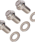 Stainless Steel Crankshaft Pulley Bolt Kit Set of 3 3 8 24 Thread 12 Point Head 0.750 Under Head Polished Finish Beefy High Performance Hardware For Chevy V8 Engines