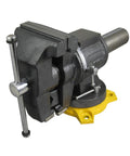 Multipurpose Vise With 5-Inch Wide Jaws Built-In Anvil 360-Degree Rotating Base Reinforced 4-Lug Mount Double Lock Swivel Heavy-Duty