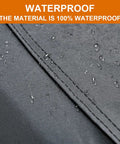 Close-up of 7 Layer Heavy Duty Car Cover For Jeep Wrangler 4 Door JK JL Unlimited Outdoor All Weather Waterproof material.