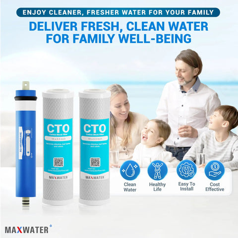 Under Sink Water Filter Replacement Kit For FX12P FX12M TFM24 GXRM10RBL GXRM10G RO Systems With Carbon Block CTO Filters
