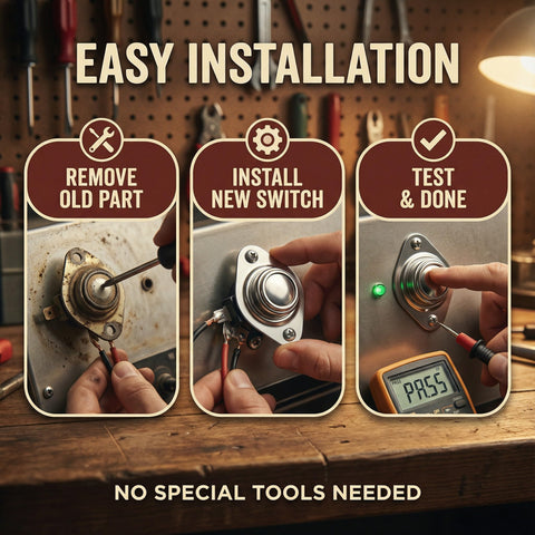 Installation process of 180 Degree Fahrenheit L180 Upper Limit Switch With Manual Reset For Gas Furnaces 60K To 120K BTU Fits York Coleman Luxaire Tempstar Evcon And Supco 7624 A3591 Compatible showing removal, installation, and testing steps.