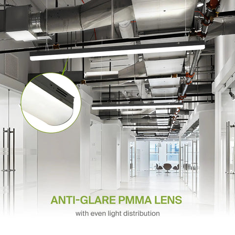 4-Foot Linear LED Shop Lights With Emergency Backup Battery 25W-40W 120-277V 3500K-5000K Linkable High Bay Lighting indoor installation