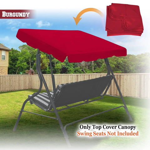 Patio Swing Canopy Replacement Top Cover For 77 By 43 Inch Porch Furniture Burgundy UV Blocking Water Repellent Highlight