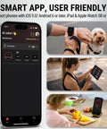 Display of upgraded wireless meat thermometer app on phone, user monitoring cooking details, Bluetooth BBQ thermometer, 500ft range.