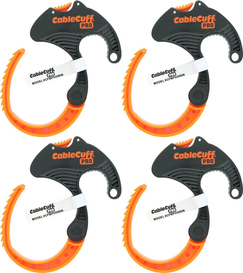 4 Pack Adjustable Cable Cuff Reusable Tie Replacements For Extension Cords And Electronics 2 Inch Diameter Built For Rugged Use With Self Aligning Peg Hook D Ring And Low Profile Top Tough As Nails