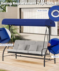 Canopy Replacement Top for GT Porch Swing Model GCS00229C Blue Super Easy Install Swing Chair Canopy Outdoor Shade