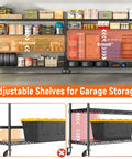 Beefy 60 Inch Wire Shelving With Wheels Heavy Duty Garage Shelving Rack On Casters Adjustable Wire Shelves With Liners Fits 27 Gallon Totes Ideal For Commercial And Warehouse Storage, black 4-tier rack with wheels