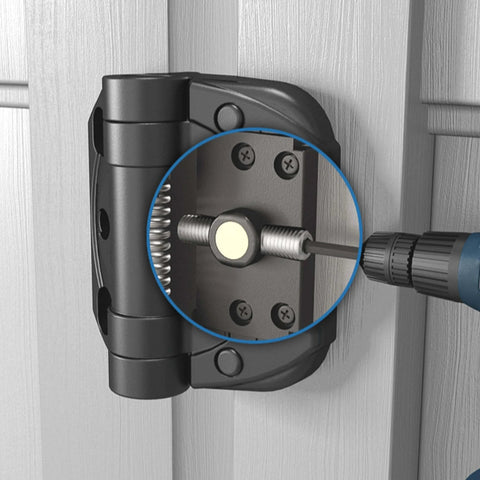 Heavy Duty Self Closing Gate Hinges With Adjustable Tension Springs for Square Post Vinyl PVC and Wood Pool Safety Hinge installation