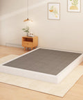 Full Size 5 Inch Low Profile Metal Box Spring Built Tough With Reinforced Steel Rails And Straight Up Rock Solid Support For Thick Mattresses Durable Foundation in a modern bedroom setting.