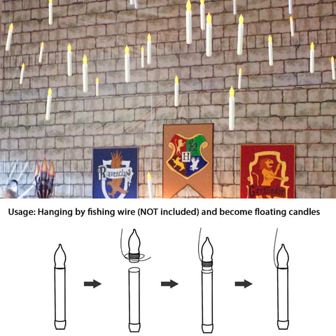 12 Pack Flameless Led Taper Candles No Remote Hanging Floating Candles Battery Operated Candlesticks Electric Flickering 6.5 Inches