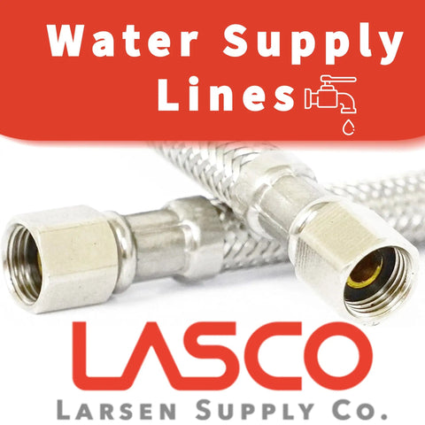 Braided Stainless Steel Ice Maker Water Line 12 Inch With One Quarter Inch Female Compression Ends Lead Free UPC Approved