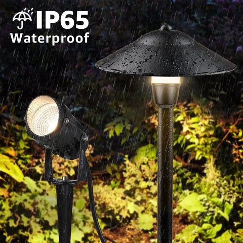 LED Landscape Lighting Kit With 120W Transformer And 10 FastLock2 Wire Connectors 4 Path Lights And 6 Landscape Spotlights