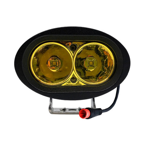 Neon Yellow High Output LED Headlight For E Bikes And E Scooters Street Ready Two Pin Julet Type Plug Fits Rad Power Bikes RadMini RadRover RadExpand RadRunner And More 12V To 60V Compatible Aircraft Grade Aluminum Body
