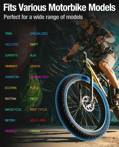 Heavy Duty Fat Tire Inner Tube For 26 Inch Bikes And EBikes Fits 26x3.0 To 3.5 Inch Fat Tires With 32mm Schrader Valve 2 Pack