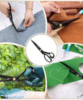 Heavy Duty 10 Inch Fabric Scissors Set With SK5 High Carbon Steel Do It All Pro Grade Shears And Built-In Measuring Tape For Sewing, Quilting, And DIY Crafts Includes Tailor Chalk Seam Ripper And Wrench Made In Solingen Germany, cutting denim, leather, and fabric