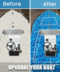 Before and after of boat with Camouflage EVA Boat Flooring Self Adhesive Decking Sheet For Kayak Yacht Motorboat And Fishing Boat