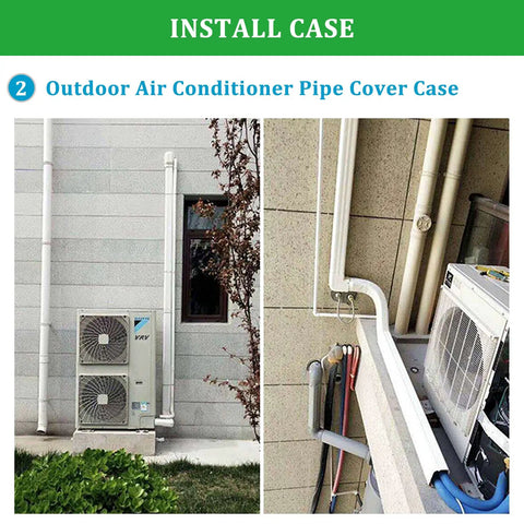 4 Inch Mini Split Line Set Cover Kit for PVC Tubing white cover for central air conditioning and heat pump systems hide pipes
