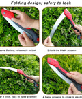 Badass Tough As Nails 10 Inch Folding Pruning Saw With SK5 Steel Blade Cuts 6 Inch Branches Easy Portable Heavy Duty hand saw using safety mechanism.