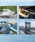 Four Sets Of 304 Stainless Steel Square U Bolts With Nuts And Washers, Half Inch Diameter By Three Inch Wide By Seven And Five Sixteenths Inch Long, Ideal For Boat Trailers And Automobiles Ski Boats on boat trailer.