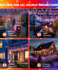 Epic 800 LED Icicle Christmas Lights Outdoor Plug In Multicolor With 160 Drops Waterproof 8 Modes 77.6 Feet Length in use