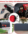 All Purpose License Plate Bolt Kit For Motorcycles And More, 8 Pcs M5 Screws With Red Reflectors, motorcycle and tractor shown