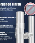 18 Inch Back-To-Back Door Pull Handle in Brushed Nickel Anti-Fingerprint Finish, close-up on brushed finish and features
