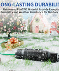 Outdoor Extension Cord Safety Cover With Waterproof Seal IP54 Weatherproof Electrical Box in a snowy garden with holiday decor